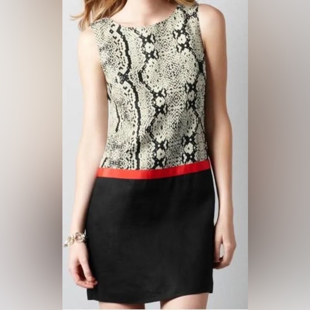 Ann Taylor Loft Snakeskin Linen Dress
